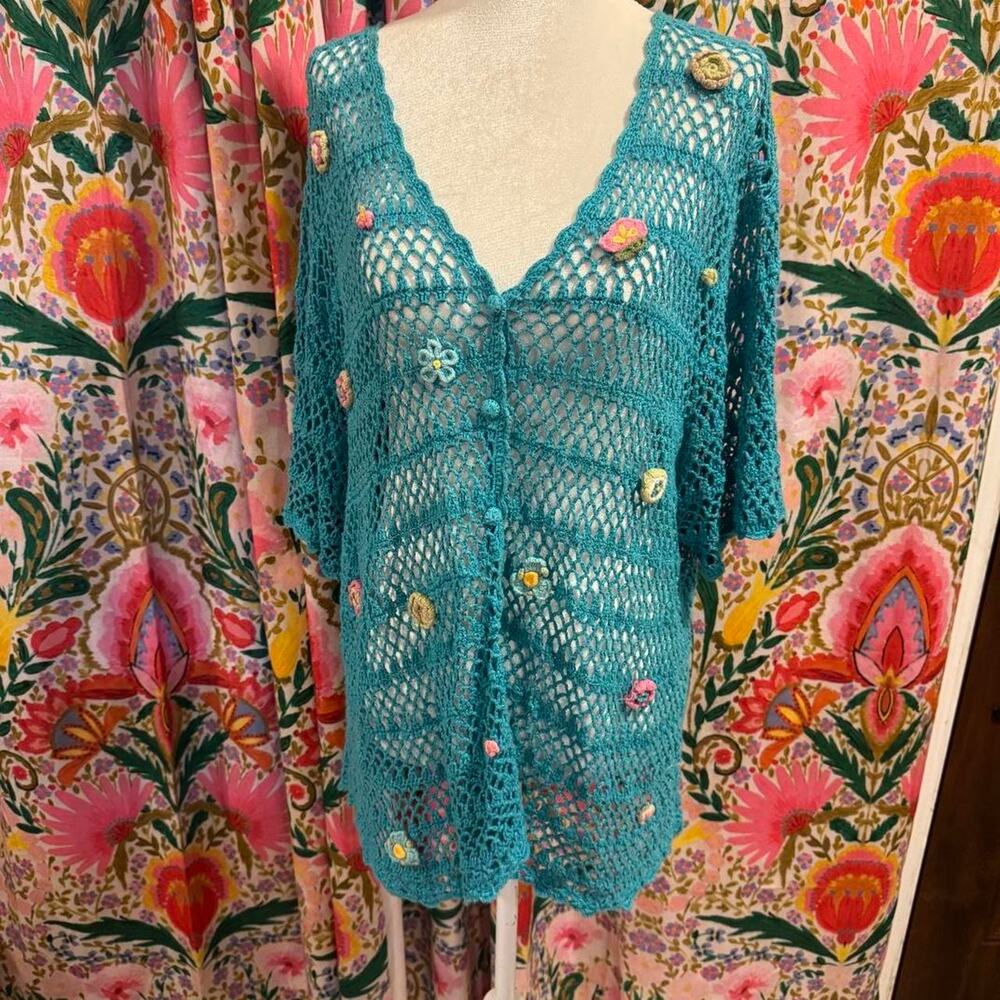 Crochet Dress / Top Vintage Cottagecore XL